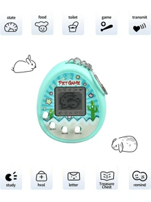 1个经典电子宠物机钥匙扣，内置168种虚拟宠物，迷你游戏钥匙扣挂件，背包挂件，可用于养成和玩游戏，适合生日和游戏派对（含纽扣电池），汽车配件，包包挂饰，可爱哥特风，Y2K风格，万圣节配件，教师节圣诞节礼物创意，包包挂饰，汽车配件，送给朋友或姐妹