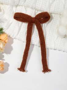 6 件秋冬款多色羊毛蝴蝶结发夹和发爪，适合女孩