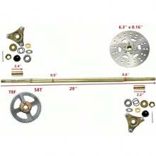 HOHOBLA LOYALHEARTDY-BTG Rear Axle Assembly Go Kart Rear Wheel Axle Shaft Assembly Complete Wheel Hub Kit For DIY Go Kart ATV Quad Buggy Mini Bike (29'' Axle Overall Length)[Best Gift For Family&Friends] - 金色 - 查看 2