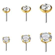 AVYRING 6-8pcs Push In Tops For Threadless Earring Push In Nose Ring Tops Replacement Tops For Lip Labret Piercing Top Balls Replacement 3mm Silver Gold Push Top Jewelry For Replacement - Multicolor - View 4