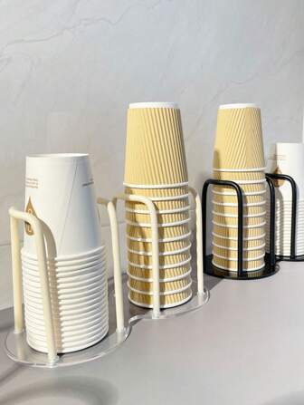 Soporte para tazas de café, soporte para tazas de un solo uso grueso, soporte para tazas de café y té para el hogar antivuelco y de ancho ampliado, soporte para tazas de papel de estilo simple y textura fina antideslizante, soporte para tazas de papel de fácil instalación, utensilios de almacenamiento de cocina, decoración de habitaciones, adecuado para cocina, restaurante, fiesta, camping, exterior, reunión, regalo para amigos, regalo familiar.