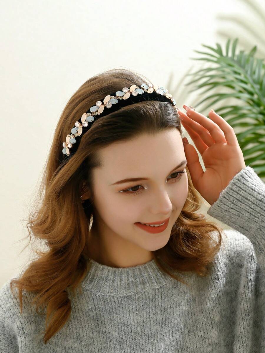 寶石裝飾髮箍，優雅頭飾