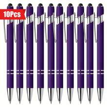 10pcs Premium Business Ballpoint Pens, Deep Purple Color With Touch Screen Stylus Tip - Smooth Writing And Precise Touchscreen Control - Multicolor - View 9