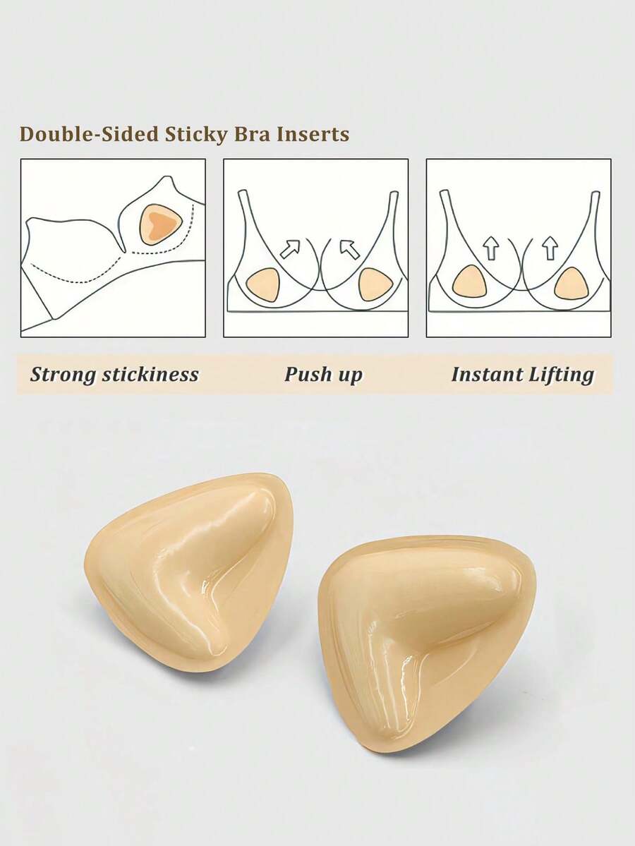 1 Pair 2024 Newest DoubleSided Sticky Bra Pads Inserts, Ultra Adhesive