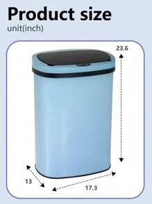 13 Gallon Trash Can Kitchen, Automatic Garbage Can Touchless Motion Sensor, Stainless Steel Trash Can With Lid Anti-Fingerprint Mute Designed, Waste Bin 50L, For Office Bedroom Living Room Trash Can - Blue - View 11