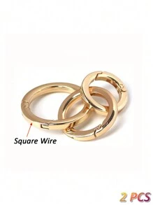 2 Pcs O Ring For Purse Strap, Bigger Large Size Ring, 1/1.25/1.5 Inch Spring Rings For Handbag & Keys (Light Gold) - Gold - View 3