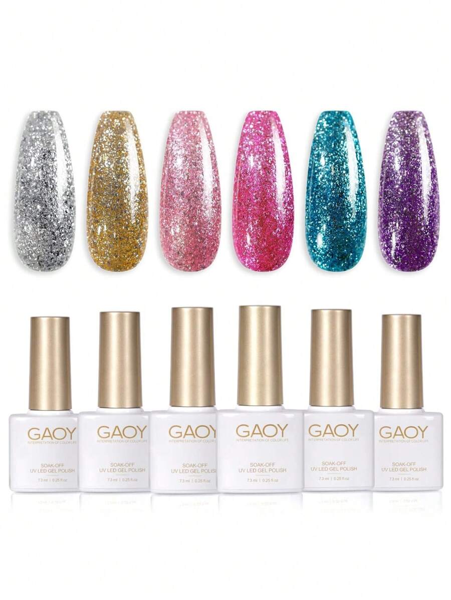 Gaoy 6 Pcs Gel Nail Polish Set - 3 - Pink - View 1