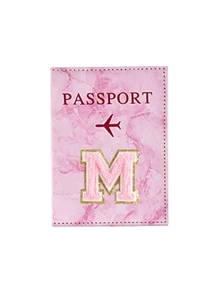 1个粉色刺绣护照套，A-Z字母印花，男女通用，RFID复古商务护照夹，旅行必备，健身，学习，度假露营，旅行配件 - 珊瑚粉 - 查看 19