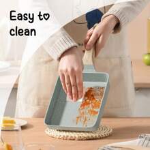 RIOVARM-EU RIOVARM Non-Stick Tamagoyaki Omelette Pan, Induction Egg Pan With Granite Coating, Small Frying Pan Without PFOA, Egg Poaching Pan For Breakfast, Pancake Pan, Camping Pan - Green - View 5