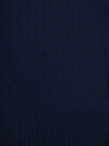 Korean Style Men's Autumn/Winter Vintage Coin Pattern Slim Fit High Neck Sweater, Ribbed Knit Cable Casual Long Sleeve Business Commute Minimalist Pullover - Navy Blue - View 5