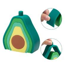 1 Set 5pcs Baby Stacking Toy, Building Block Avocado Shape Early Learning Educational Nuby Soft Silicone Toy Stacker For Infant Baby For Christmas Birthday Gift - Multicolor - View 6