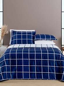 Bedspread 3 Pieces King\Queen\Double\Single Double Sided 200 Thread Count Percale Austin Quilted - Navy Blue - View 2