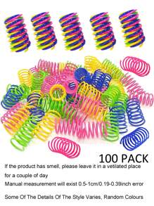 Juguete de rebote con resorte autónomo de plástico de colores para gatos, 2/4/8/10/12/14/20/30/40/50/60 piezas, juguete creativo para gatos que mantiene la salud, juguete interactivo y duradero de plástico resistente para golpear, morder, cazar, juguete para gatitos, regalo del Día de San Valentín para gatos/perros