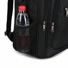 Backpack With Anti-Theft Padlock Notebook Golden Zipper Work College Reinforced Steel Cable - màu đen - Xem 9