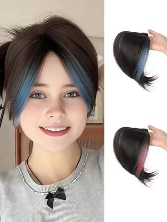 Topper Hair With Figure-Eight Highlight Bangs Three Clips In Topper Hair For Women And Girls' Parties And Daily Use Heat Resistant Synthetic Fiber Wigs Beginner Friendly Hair Accessories Perfect For Contouring And Age Reduction