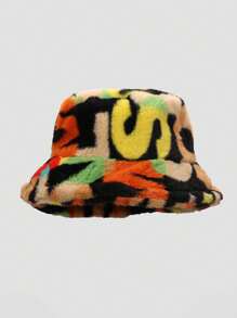 1 Pc 扎染豹纹毛绒复古渔夫帽秋冬季加厚保暖帽子韩版女百搭盆帽适合男女生圣诞帽子春秋冬旅行海边度假时尚扎染豹纹毛绒复古渔夫帽秋冬季加厚保暖帽子韩版女百搭盆帽 - 多色 - 查看 9