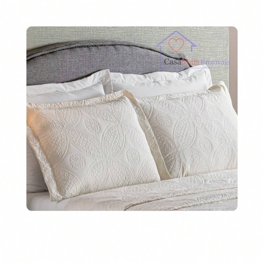 Kit With 2 Alice Quilted Protective Pillowcases - Màu vàng - Xem 1