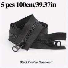 5 Pcs 8 #Resin Zipper Single Open Double Open Clothing Jacket Down Jacket Zipper Spot Black Multi-Size - 8# Resin Zipper - View 10