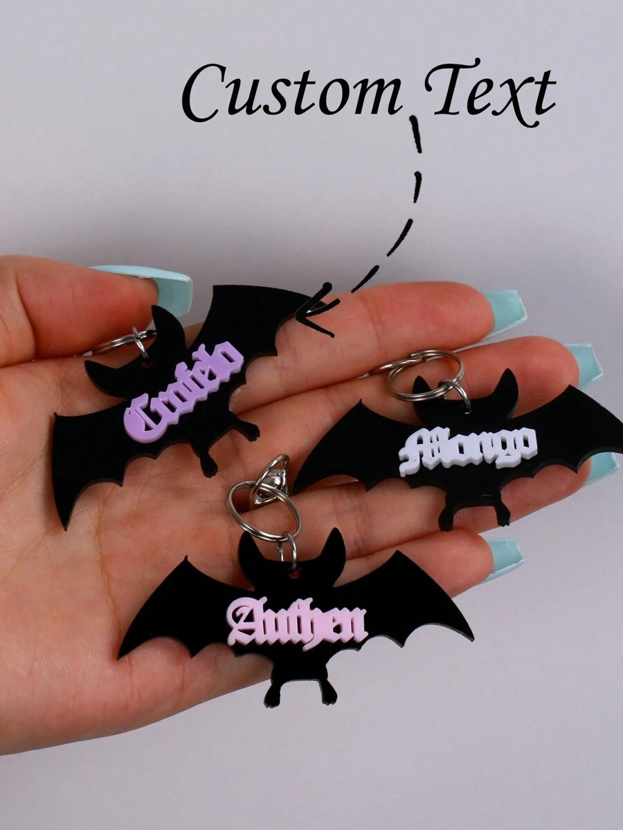 Customized Products Personalized Acrylic Key Ring Customized Name Key Ring Key Chain License Plate Label Driver's License Label Memorial Customization Unique Gift (Customized Notes Can Only Be Made In English, Other Languages ​​Will Be Translated Into English Acrylic Bat All Year Round