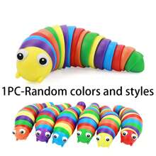 耶誕節感官按摩蟲玩具，緩解焦慮的毛毛蟲按摩玩具，適用於兒童，課堂獎品禮物，輕鬆爬行的蛞蝓玩具(隨機顏色和款式)