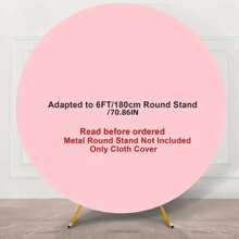 1pc Solid Color Round Background Cover Set With 2 Clips, Stretchy Round Background Backdrop Cloth Cover For Birthday Party, Wedding, Events Decor, 5/6/6.6/7.2FT (Excluding Metal Frame),Christmas