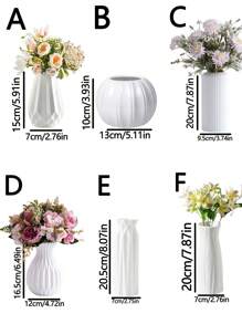 1 pieza Flores artificiales en un florero de plástico para boda, habitación, hogar, hotel, fiesta, evento, Día de San Valentín, Año Nuevo, regalo de cumpleaños o graduación para chicas