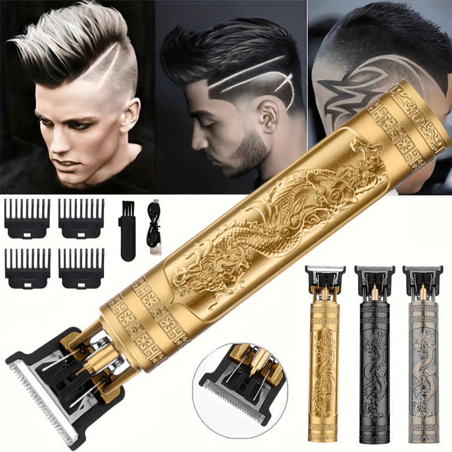 1 Stück USB aufladbar Multi-Funktions Herren Haarschneider und Elektro-Rasierer Set, Kabellose Trimmer Kit für Haarschnitt und Rasieren, inklusive Kamm, professioneller Bartschneider, tragbare Haarschneid- und Rasier-Werkzeug