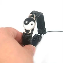 Bracelet Yinyang Bracelet Yin Yang Hippie Friendship Best Friend Luck Adjustable - 黑色 - 查看 2