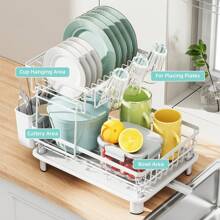 双层厨房碗碟晾干架，餐具架，大容量节省空间，厨房配件
