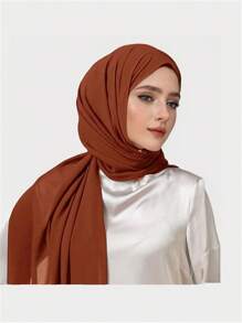 1 boîte Ensemble de foulards en chiffon de couleur unie pour femmes, foulards (5 foulards + 2 pinces à cheveux) Accessoires pour femmes