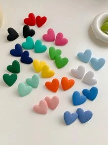 1 Pair Fashion Classic Geometric Heart Shaped Acrylic Stud Earrings, Casual Style Valentines - Red - View 1