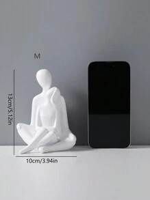 1pc Đồ trang trí thủ công bằng Polyresin, Thiết kế hình hiện đại Đồ trang trí cho phòng khách Quà tặng tốt nhất - trắng - Xem 11