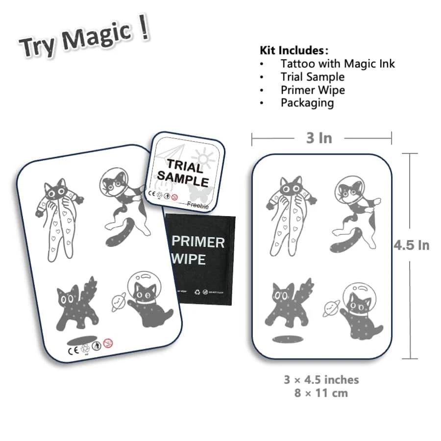 1 Kit Revolutionary Technology Tattoos, SemiPermanent Tattoos, Black