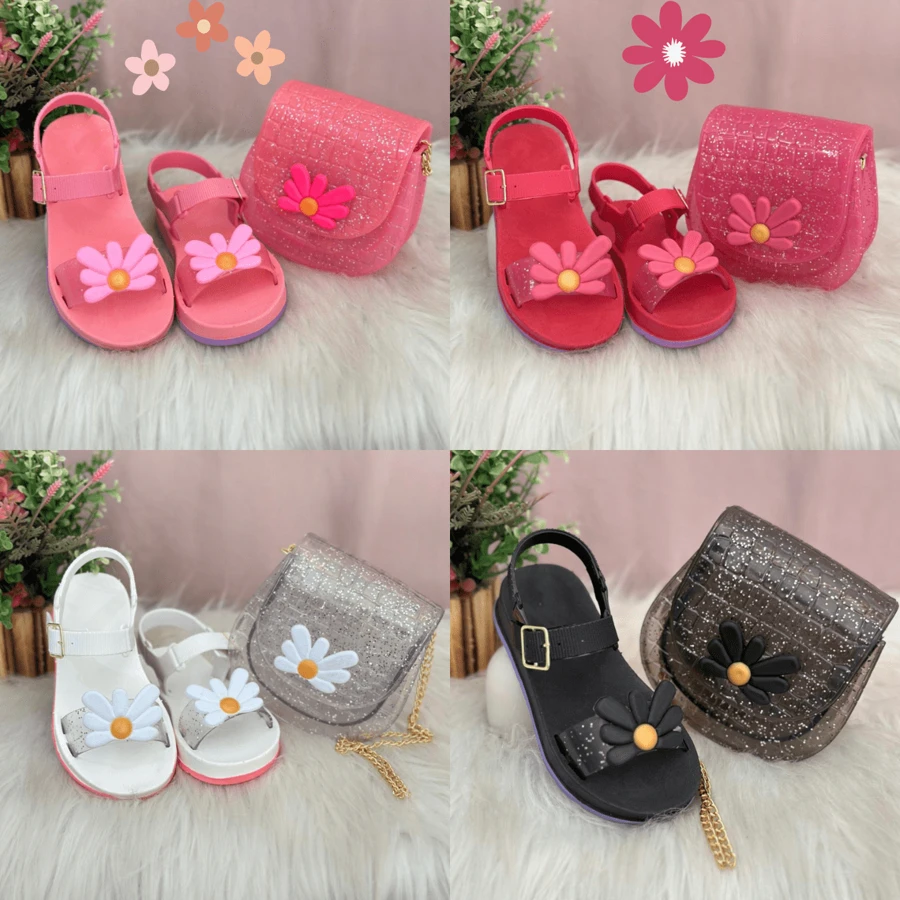 Kit Sandália e Bolsa Infantil Margarida Delicada Lançamento Blogueira