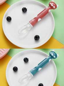 2 件装婴儿硅胶软头勺，多色婴儿喂食餐具 - 彩色 - 查看 8
