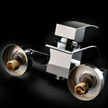 Futchoy 2 agujeros Grifo de bañera con cascada Grifo de bañera Grifo con ducha de mano - Plateado - Ver 8