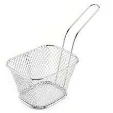 1PC Chips Square Mesh Frying Basket Stainless Steel French Fry Chips Net Strainer Kitchen Cooking Oil Filter - 1 - View 8