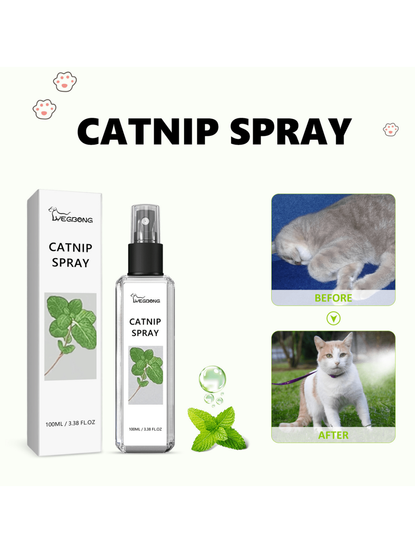 Catnip Spray Relieves Cats' Irritability, Enhances Pet Vitality, And ...