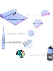 Multiple Sizes Soft, Breathable, Sweat-Absorbent, Quick-Drying Towel Made Of Microfiber, Suitable For Outdoor Activities Such As Beaches, Yoga, Running, And Traveling Camping Stuff Beach Essentials, Beach Towel