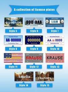 Personalized Car Tag License Plate, Checkered Name Car Tag, Front Car Tag, Custom License Plate, Personalized License Plate, Initial Car Tag Gifts Birthday Graduation