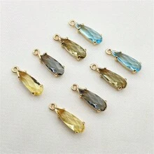 2/4/5/6/10pcs Metal Tin Plating Glass Teardrop Pendant, Chinese Style Hair Accessory, Tassel, Earrings, Headdress DIY Jewelry Findings