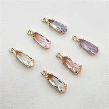 2/4/5/6/10pcs Metal Tin Plating Glass Teardrop Pendant, Chinese Style Hair Accessory, Tassel, Earrings, Headdress DIY Jewelry Findings