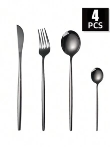 4/16/24/32 件葡萄牙不锈钢餐具套装，牛排刀叉勺，适用于家庭、餐厅、派对、节日礼物圣诞礼物