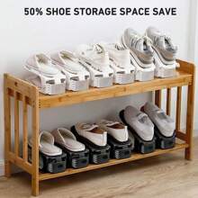 12pcs/20pcs Shoes Slots Organizer For Closet, Shoe Rack Organizador  For Closet Organization, Shoe Slots Organizer Shoe Storage Shoe Holder Space Saver For Entryway - White - View 9