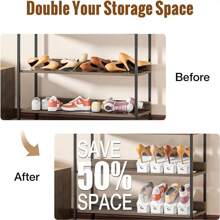 12pcs/20pcs Shoes Slots Organizer For Closet, Shoe Rack Organizador  For Closet Organization, Shoe Slots Organizer Shoe Storage Shoe Holder Space Saver For Entryway - White - View 7