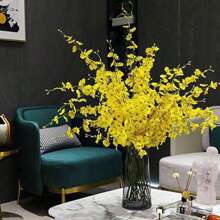 6 件高品质假舞兰花，人造花家居装饰，适用于客厅、餐桌，黄色舞兰花花束 - 彩色 - 查看 3