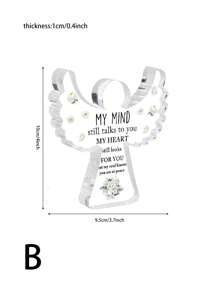 1pc Clear Acrylic Angel Figurine, Sympathy Gift In Memory Of Loved Ones Decor - Multicolor - View 14