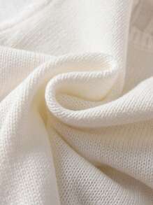 女婴可爱花卉和蝴蝶纹理圆领开衫毛衣，春季，秋季，冬季 - 白色 - 查看 8