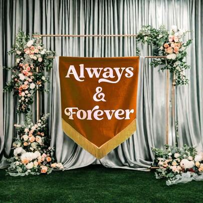 Custom Double Side Fringy Flag Banner, For Wedding, Birthday, Anniversaries, Baby Show, All Kinds Of Festivals Can Be Used Indoors And Outdoors Decoration Double-Sided High-Quality Printed Tapestries, Signage, Customized According To Your Design