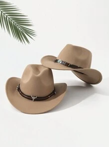 2 件男女通用刺绣牛头装饰波西米亚风牛仔/女牛仔软毡软呢帽，适合户外、休闲、4 季 - 多色 - 查看 16